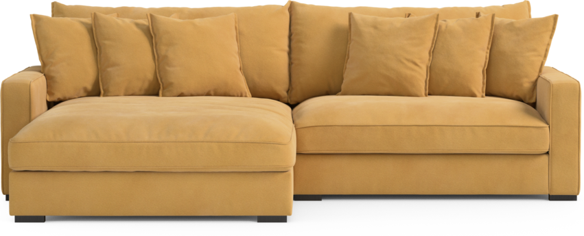 Rossi - 2-sits soffa med schäslong XL vänster - Gul