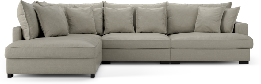 Rossi - 3-sits soffa med divan vänster - Grå
