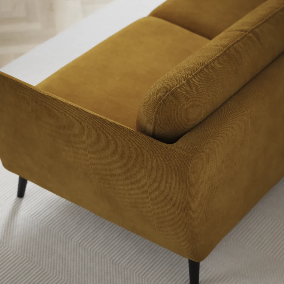 Madison Lux - 2-sits soffa med divan vänster och höger - Gul
