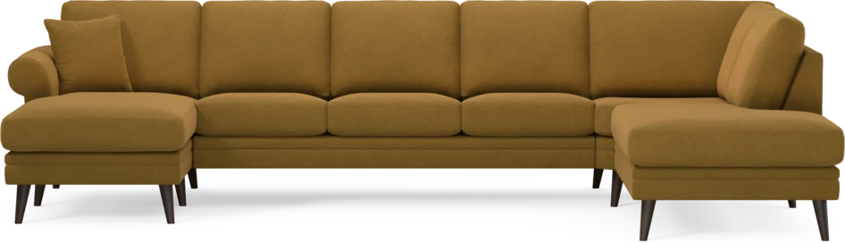 Eden - 3-sits soffa med schäslong vänster och divan höger - Gul