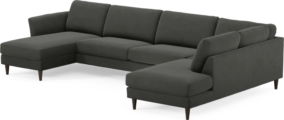 Bridge - 3-sits soffa med schäslong vänster och divan höger - Grå