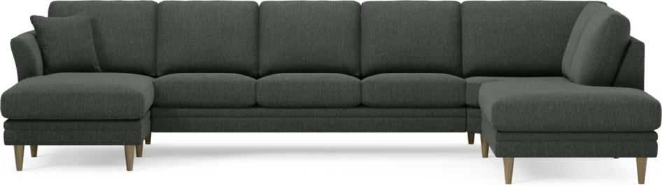 Eden - 3-sits soffa med schäslong vänster och divan höger - Grön