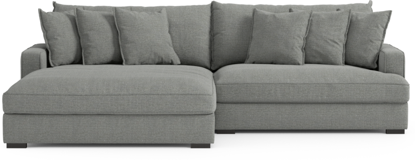 Rossi - 2-sits soffa med schäslong XL vänster - Grå