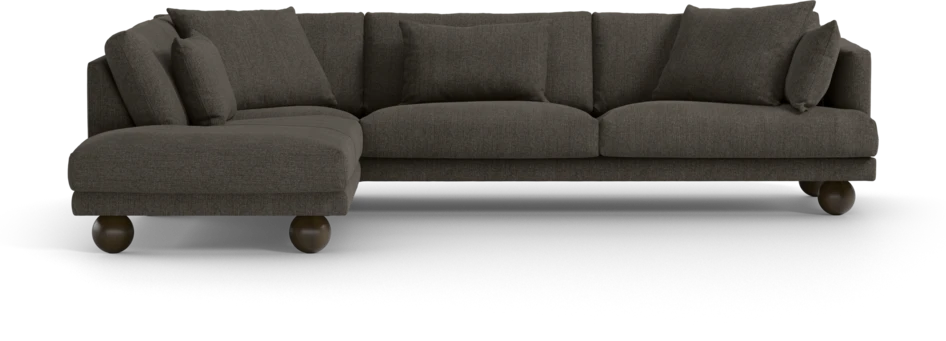 Harper - 3-sits soffa med divan vänster - Brun