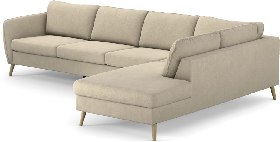 County - 3-sits soffa med divan höger - Beige
