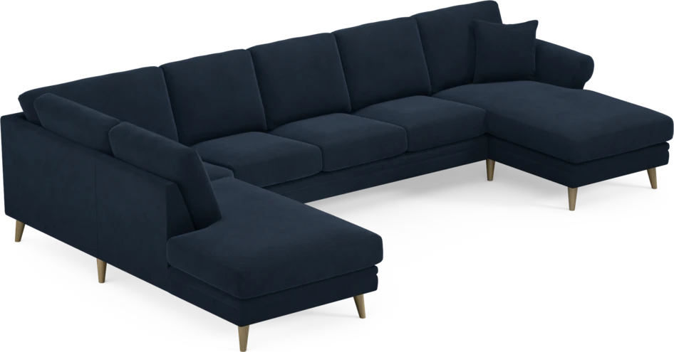 Eden - 3-sits soffa med divan vänster och schäslong höger - Blå