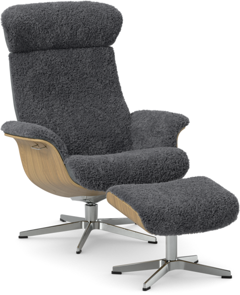 Timeout XL - Fåtölj och fotpall - Grå