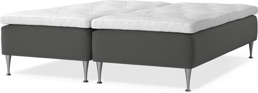 Delux Sense - Ramsäng, dubbelsäng med bäddmadrass - Grå