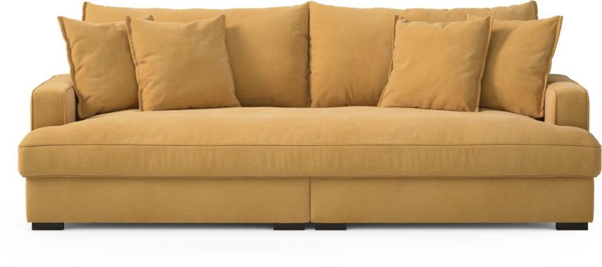 Rossi - 3-sits soffa, hel dyna - Gul