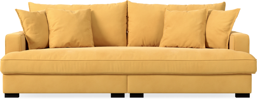 Rossi - 3-sits soffa, hel dyna - Gul