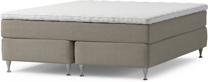 Delux Sense - Kontinentalsäng, dubbelsäng med bäddmadrass och sängben - Beige