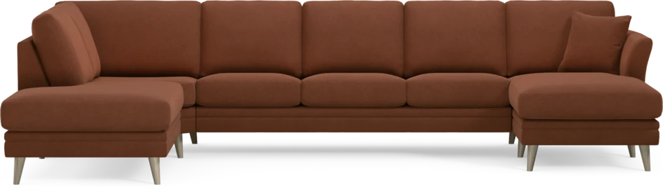 Eden - 3-sits soffa med divan vänster och schäslong höger - Orange