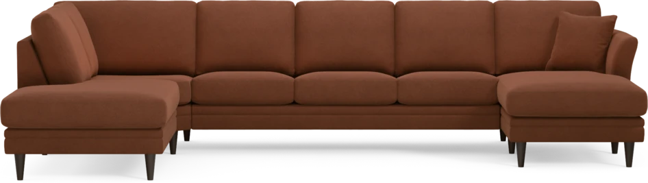 Eden - 3-sits soffa med divan vänster och schäslong höger - Orange