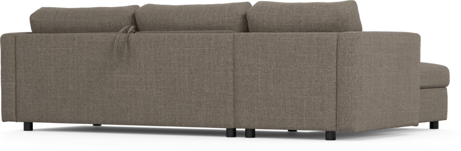 Lindö - Bäddsoffa 2,5-sits med schäslong, vändbar - Brun