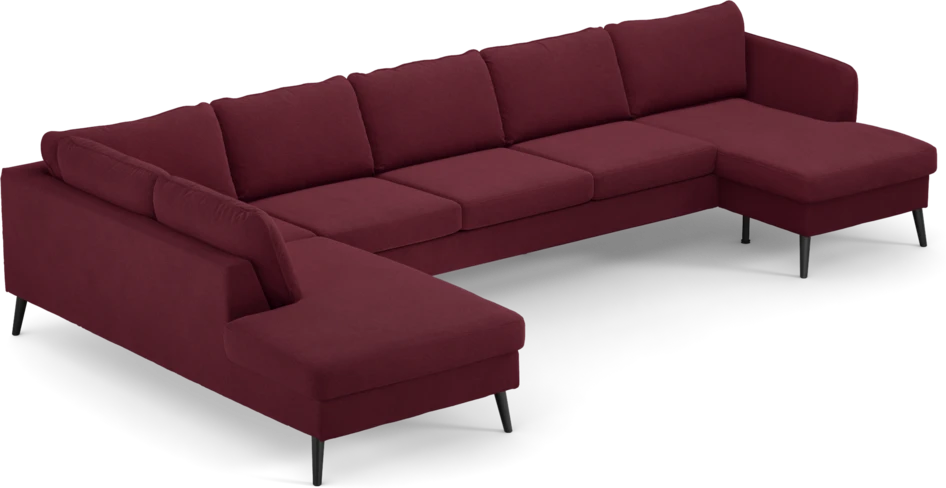 County - 4-sits soffa med divan vänster och schäslong höger - Röd