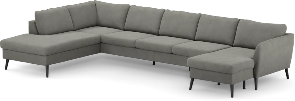 County - 4-sits soffa med divan vänster och schäslong höger - Grå