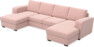 Friday - 2-sits soffa med två schäslonger - Rosa