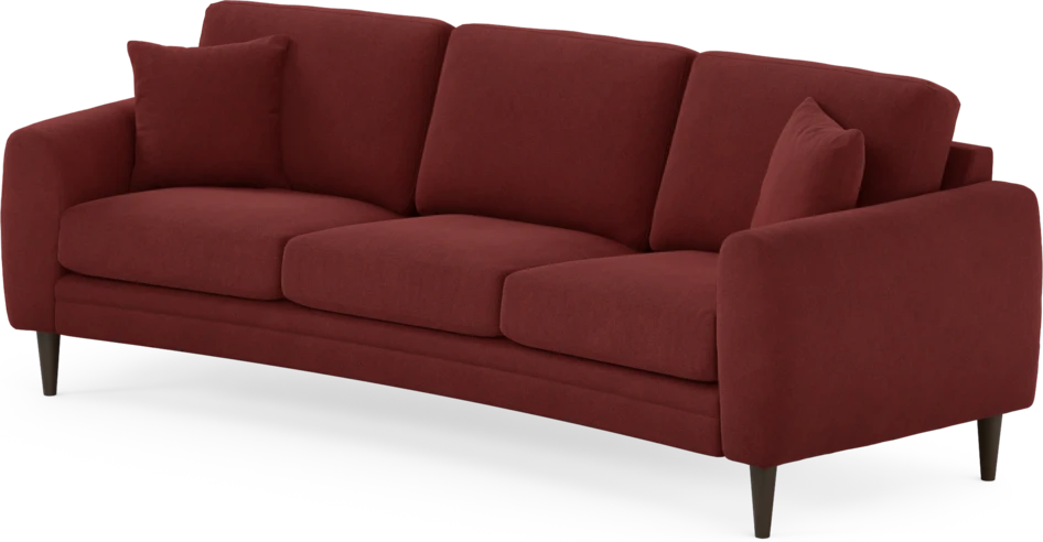 Eden - 3-sits soffa svängd - Röd