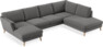 Madison Lux - 2-sits soffa med schäslong vänster och divan höger - Grå