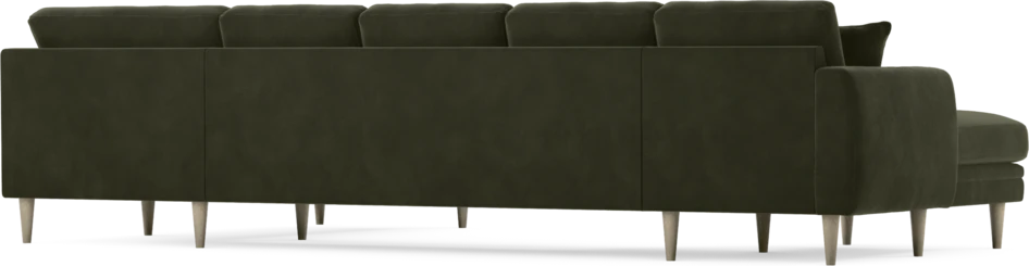 Eden - 3-sits soffa med schäslong vänster och divan höger - Grön