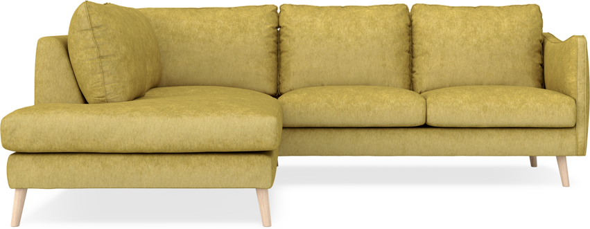 Madison - 2-sits soffa med divan vänster - Gul