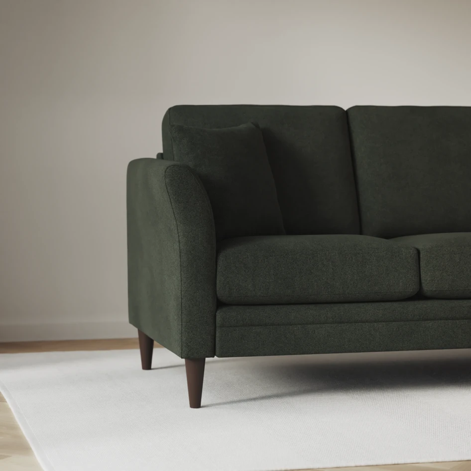 Eden - 3-sits soffa med schäslong vänster och divan höger - Grön