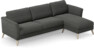 Bridge - 3-sits soffa med schäslong höger - Grå