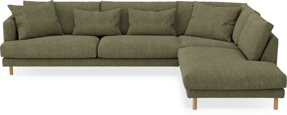 Harper - 3-sits soffa med divan höger - Grön