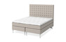Sense Delux - Kontinentalsäng, dubbelsäng med bäddmadrass Dream Delux vit - Beige