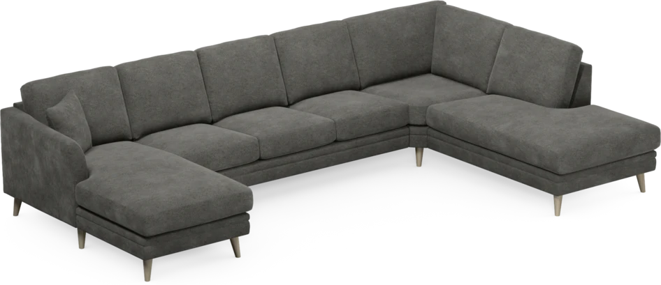 Eden - 3-sits soffa med schäslong vänster och divan höger - Grå
