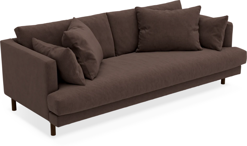 Harper - 3-sits soffa, hel dyna - Brun