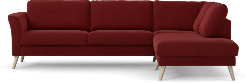 Bridge - 3-sits soffa med divan höger - Röd