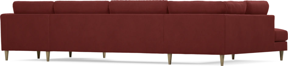 Bridge - 3-sits soffa med divan vänster och schäslong höger - Röd