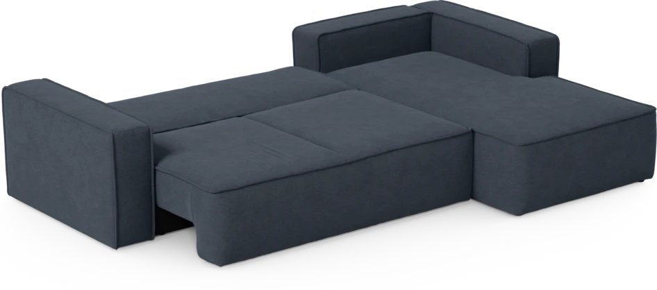 Ide - Bäddsoffa 3-sits med schäslong höger - Blå