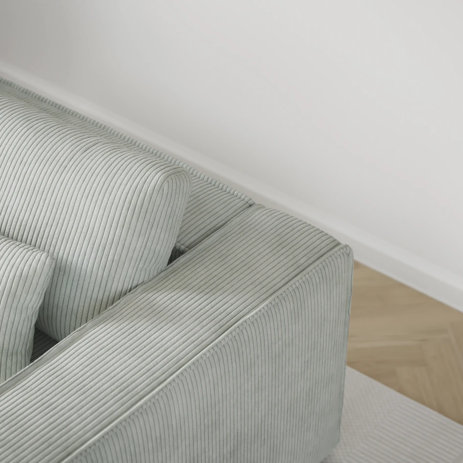 Ide - Bäddsoffa 3-sits med schäslong höger - Blå