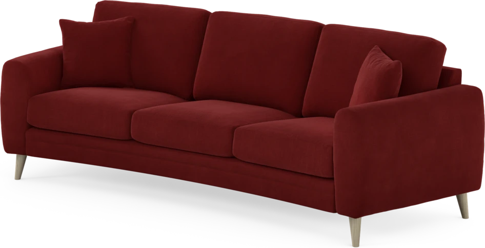 Eden - 3-sits soffa svängd - Röd