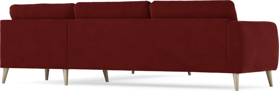 Bridge - Hörnsoffa, 3+3-sits - Röd
