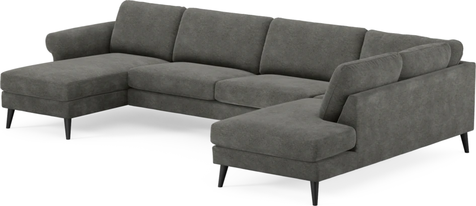 Bridge - 3-sits soffa med schäslong vänster och divan höger - Grå