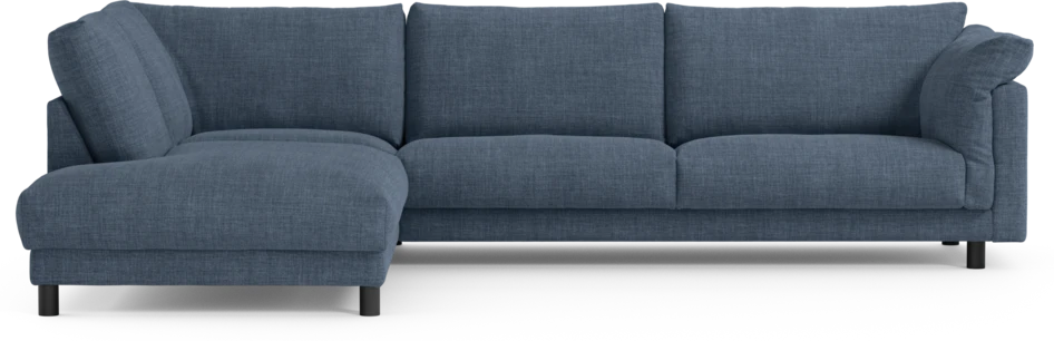 Cherrie - 3-sits soffa med divan vänster, fast klädsel - Blå