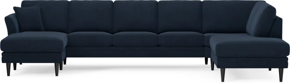 Eden - 3-sits soffa med schäslong vänster och divan höger - Blå