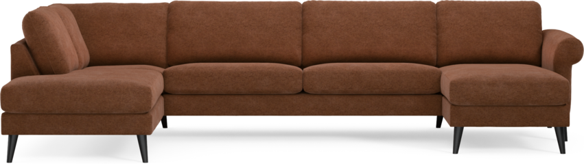 Bridge - 3-sits soffa med divan vänster och schäslong höger - Orange