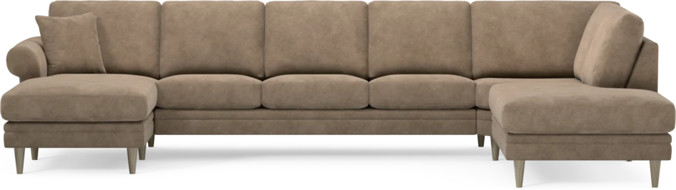 Eden - 3-sits soffa med schäslong vänster och divan höger - Beige