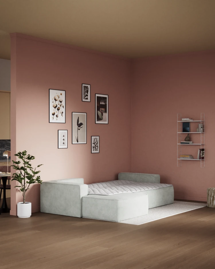 Ide - Bäddsoffa 3-sits med schäslong vänster - inspiration