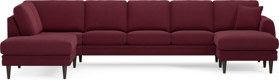 Eden - 3-sits soffa med divan vänster och schäslong höger - Röd