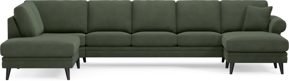Eden - 3-sits soffa med divan vänster och schäslong höger - Grön