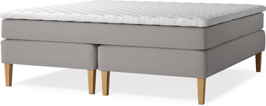 Delux Sense - Kontinentalsäng, dubbelsäng med bäddmadrass - Grå