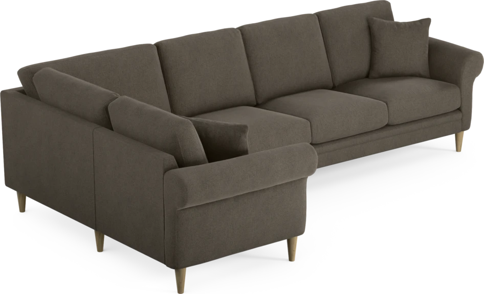 Eden - Hörnsoffa, 1+3-sits - Brun