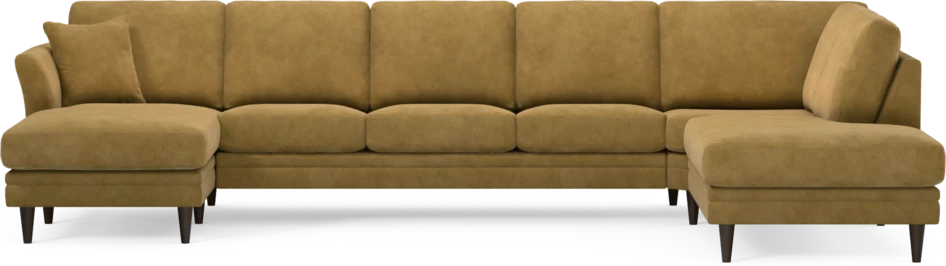 Eden - 3-sits soffa med schäslong vänster och divan höger - Gul