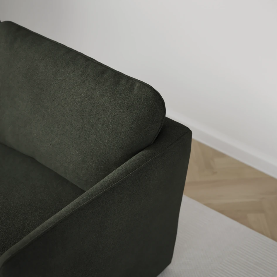 Öland - Bäddsoffa med schäslong vänster - Grön