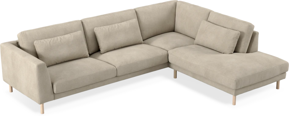 Willow - 3-sits soffa med divan höger, fast klädsel - Beige